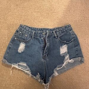 Distressed Denim Women Shorts